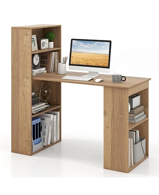 Gouun 48-Inch Computer Desk with 4-Tier Bookcase, Cpu Stand, and Spacious Desktop