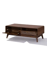 LuxenHome Columbia Engineered Wood Coffee Table with Storage