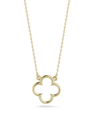 Rachel Zoe 14K Gold Open Clover Pendant Necklace