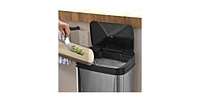 Slickblue 13-Gallon Stainless Steel Kitchen Trash Can with Motion Sensor Lid