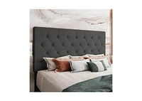 Slickblue Adjustable Height Linen Upholstered Platform Bed with Headboard