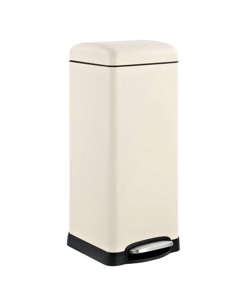 Slickblue 8-Gallon Retro Stainless Steel Step-On Trash Can for Easy Waste Disposal