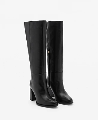 Mango Women's High Heel Leather Boots