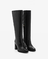 Mango Women's High Heel Leather Boots