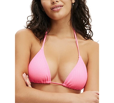 Cotton On Women's Crinkled Slider Triangle Bikini Top