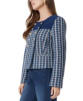 Sam Edelman Women's Fiona Double-Breasted Collarless Blazer