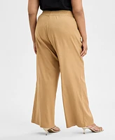 I.n.c. International Concepts Plus Pull-On Wide-Leg Pants, Exclusively at Macy's