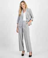 Kasper Women's Pinstriped One-Button Blazer, Regular and Petite Sizes