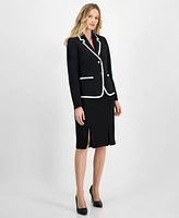 Kasper Women's Framed Two-Button Blazer, Regular and Petite Sizes