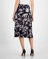 Kasper Women's Flared Floral-Print Midi Skirt