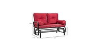 Slickblue Steel Outdoor Garden Patio Rocking Glider Chair Loveseat