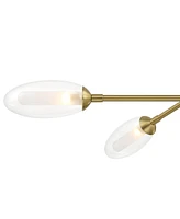 Evelyn 33" Modern Chandelier Ceiling Light Fixture Dining Room Over Table Kitchen Island Foyer Sputnik Hanging 6-Light Led Dimmable Brushed Gold Finis