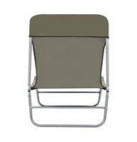 vidaXL Folding Sun Loungers 2 pcs Steel and Fabric Taupe