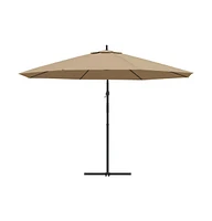 vidaXL Cantilever Garden Parasol with Aluminum Pole 137.8" Taupe