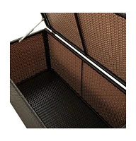 vidaXL Patio Storage Box Poly Rattan 39.3"x19.6"x19.6" Brown