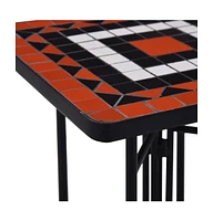 vidaXL Mosaic Side Table Terracotta and White Ceramic