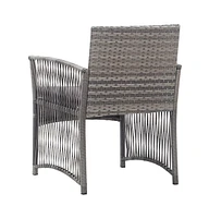 Patio Armchairs with Cushions 2 pcs Anthracite Poly Rattan