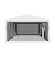 Party Tent with 4 Mesh Sidewalls 13.1'x29.5' White