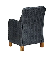 Patio Chairs with Cushions 2 pcs Poly Rattan Dark Gray