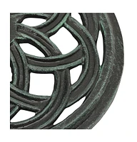 Umbrella Base Green 17.3"x17.3"x12.2" Cast Iron