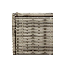 vidaXL Garden Storage Box Gray 74.8 Gal Poly Rattan