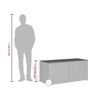 vidaXL Garden Storage Box with Wheels 74.8 Gal Poly Rattan