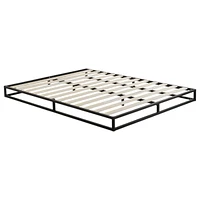 Slickblue Low Profile Metal Platform Bed Frame with Wooden Slats