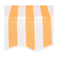Manual Retractable Awning 137.8" Orange and White Stripes