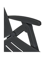 vidaXL Sun Lounger with Footrest Plastic Anthracite