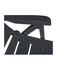 Reclining Patio Chairs 2 pcs Plastic Anthracite