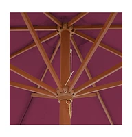 vidaXL Garden Parasol with Wooden Pole 118.2" Bordeaux Red