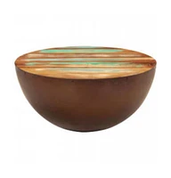 vidaXL Coffee Table Bowl-shaped with Steel Base Solid Reclaimed Wood