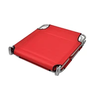 vidaXL Folding Sun Lounger with Head Cushion Powder-coated Steel Red