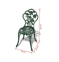 vidaXL 3 Piece Bistro Set Cast Aluminum