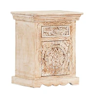 vidaXL Bedside Cabinet 15.7"x11.8"x19.7" Solid Mango Wood