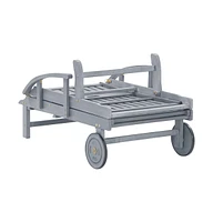 vidaXL Patio Sun Lounger Gray Solid Acacia Wood