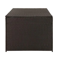 vidaXL Patio Storage Box Poly Rattan 70.9"x35.4"x27.6" Brown