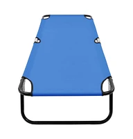 vidaXL Folding Sun Lounger Blue Steel
