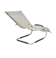 vidaXL Sun Lounger with Pillow Aluminum and Textilene Cream