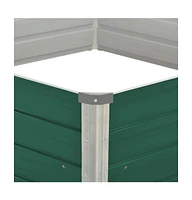 vidaXL Raised Garden Bed 50.8"x50.8"x18.1" Galvanized Steel Green