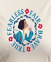 Hybrid Apparel Plus Disney Snow White Fearless Fair Brave True Graphic Crew Neck Top