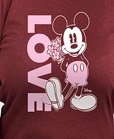 Hybrid Apparel Plus Size Disney Mickey Valentines Day Love Graphic Crew Neck Top