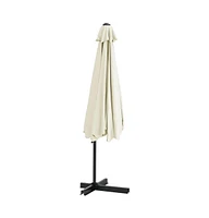 vidaXL Garden Parasol with Steel Pole 118.1" Sand White