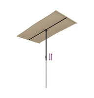 Garden Parasol with Aluminum Pole 70.9"x43.3" Taupe