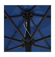 vidaXL Garden Parasol with Aluminum Pole 106.3"x96.9" Azure Blue