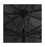 vidaXL Garden Parasol with Metal Pole 153.5" Anthracite