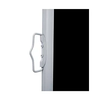 Patio Retractable Double Side Awning 66.9"x236.2" Black