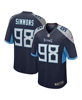 Nike Men's Jeffery Simmons Navy Tennessee Titans Game Jersey