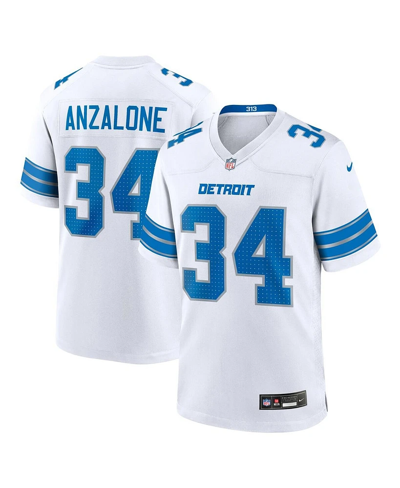 Nike Men's Alex Anzalone White Detroit Lions Game Jersey