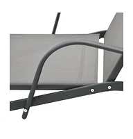vidaXL Sun Lounger Steel and Textilene